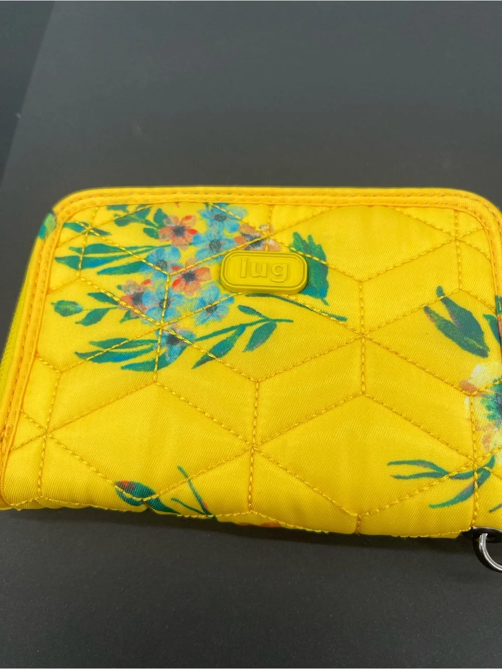 ⭐️lug Rodeo Teal and Yellow Quilted Floral Wristlet